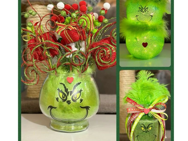 INSANELY-CUTE- AND- EASY- DRY- GRINCH CENTERPIECE IDEAS