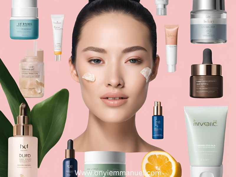 A-lady-with-many-skincare-products-around-her-New-Year-New-Skin-12-Winter-Skincare-Routines-to-Start-in-2025