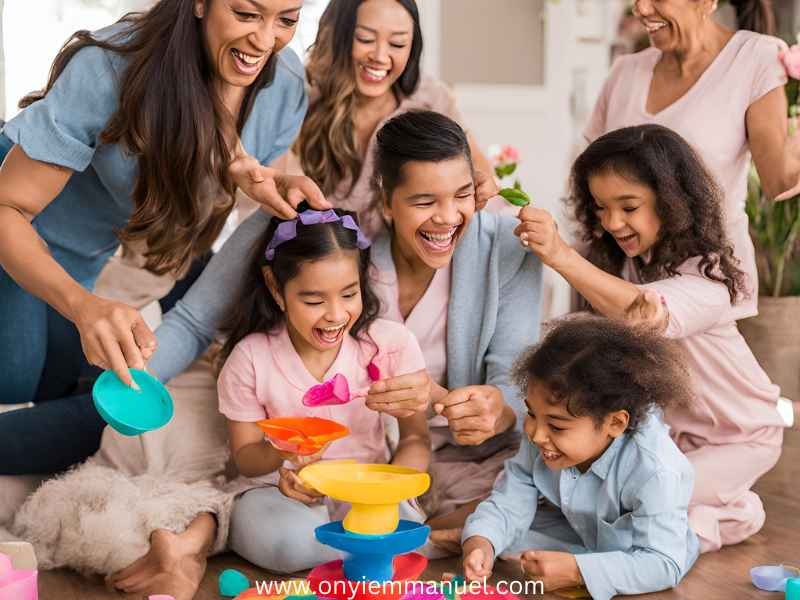 A-happy-family-playing-Mother’s Day Cupcake Decorating Contest