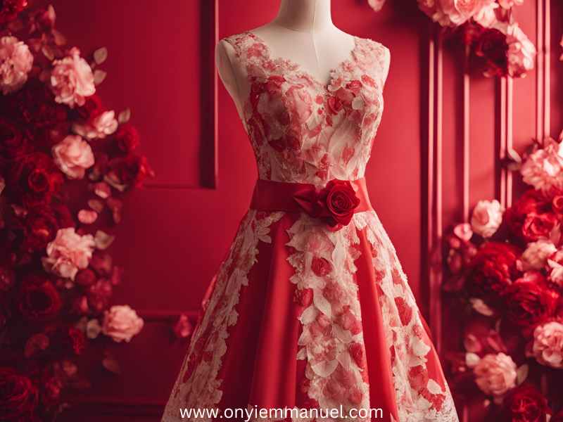 A-red-gown-on-a-manniquin-as--25-Stylish-Valentines-Day-Dress-to-Impress