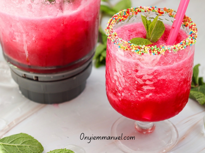 Watermelon-slushie looking well presented